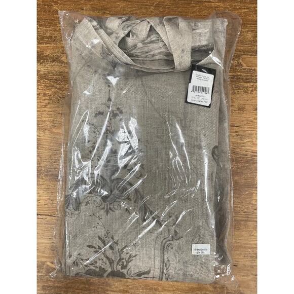 NWT Creative Co-Op Linen Damask Curtain Panel 55" x 102" - Picture 2 of 4